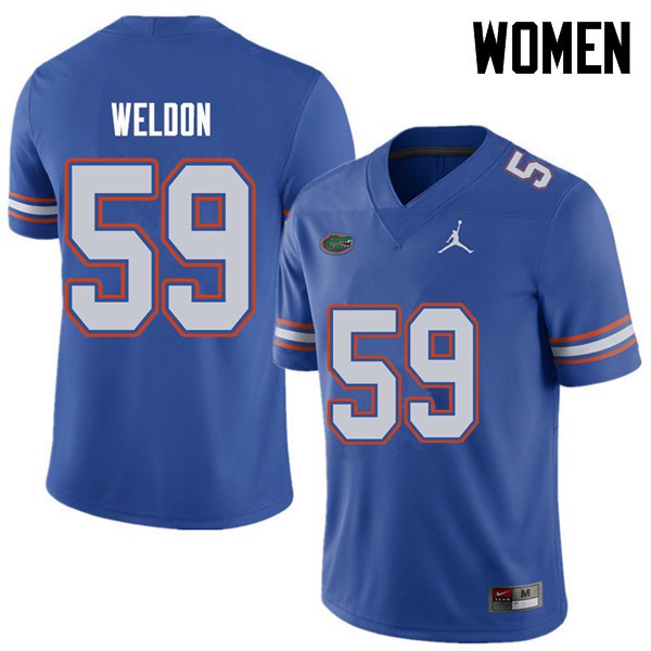 Jordan Brand Women #59 Danny Weldon Florida Gators College Football Jerseys Royal